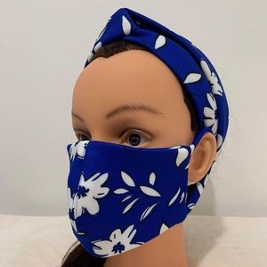 Boho Top Knot Headband and Facemask Set